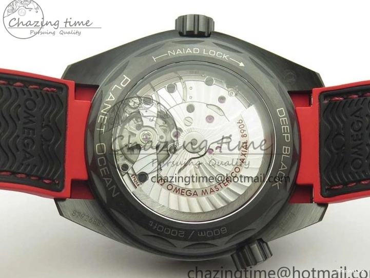 0209 Trendy Planet Ocean 45.5mm Deep Black red Real Ceramic VSF 1:1 Best Edition on Black Nylon Strap A8906 Super Clone 7986